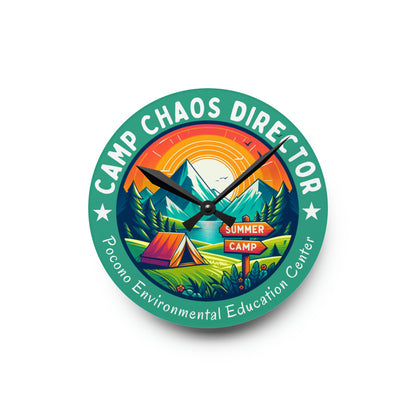 Camp Chaos Director Acrylic Wall Clock