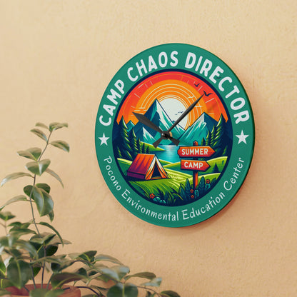 Camp Chaos Director Acrylic Wall Clock