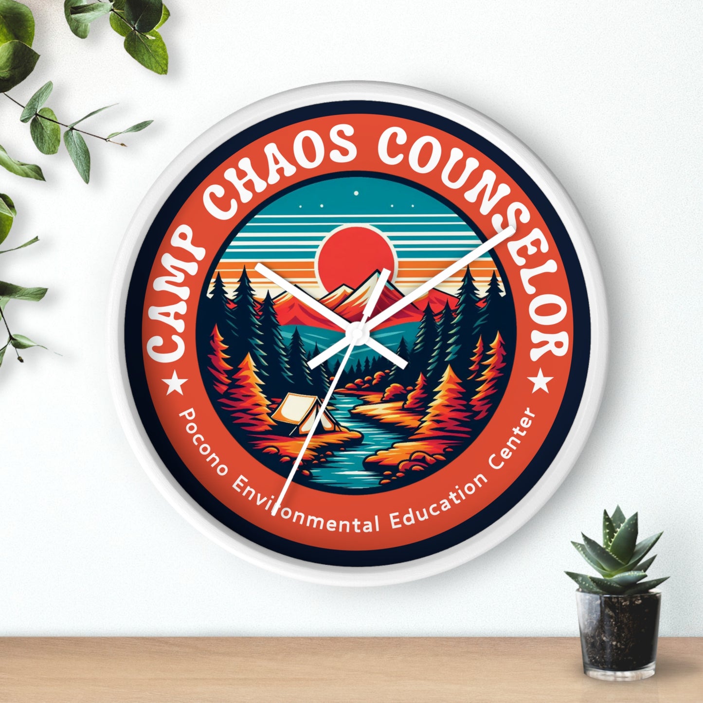 Camp Chaos Counselor PEEC Wall Clock