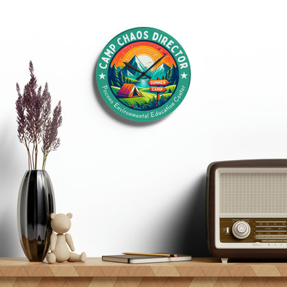 Camp Chaos Director Acrylic Wall Clock