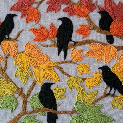 Autumn Birds Embroidery Kit