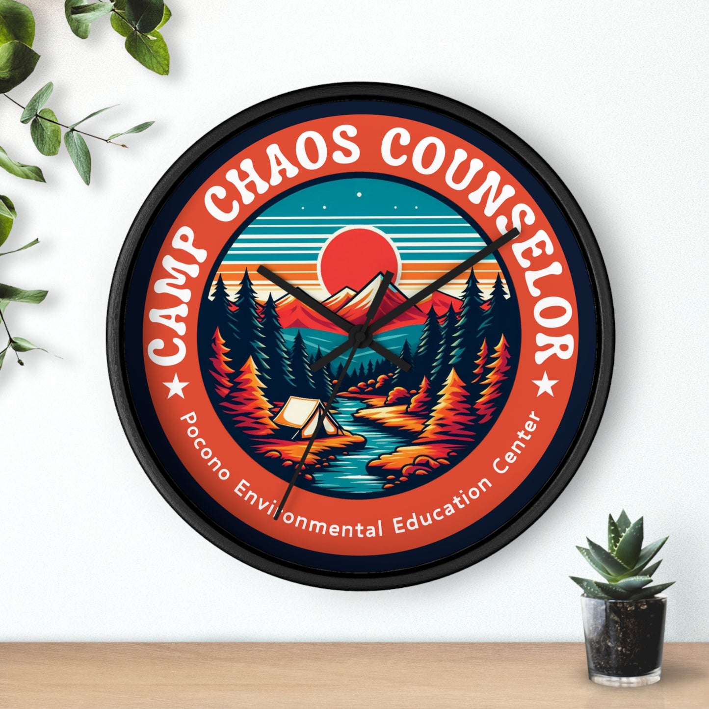 Camp Chaos Counselor PEEC Wall Clock