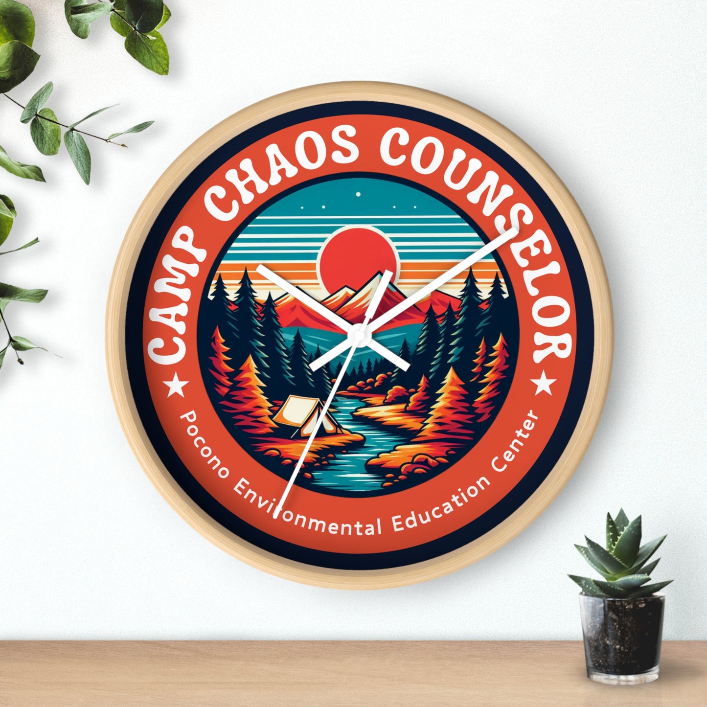 Camp Chaos Counselor PEEC Wall Clock