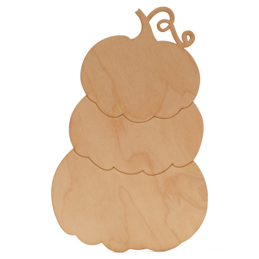 Wood Stacked Pumpkins Cutout, 12"