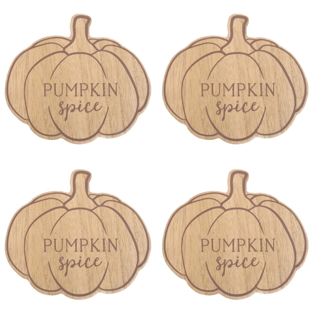 Pumpkin Spice Autumn Fall Coaster Set