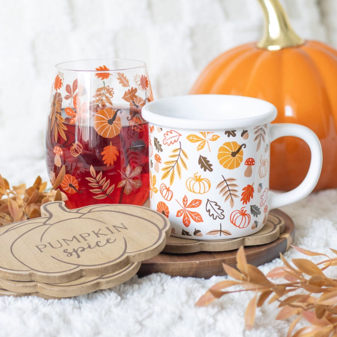 Pumpkin Spice Autumn Fall Coaster Set