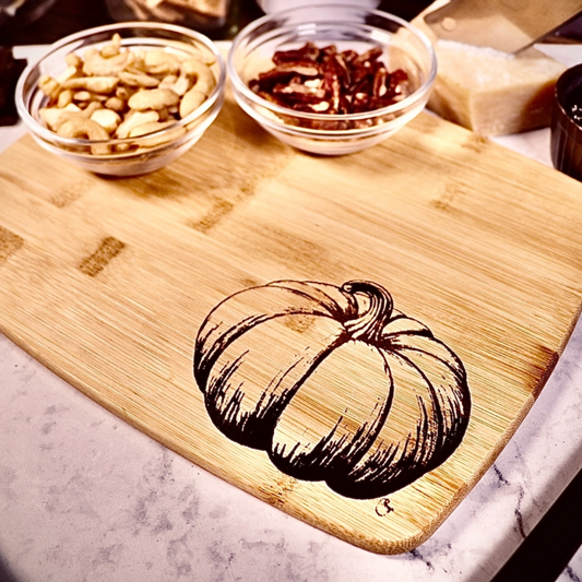 Pumpkin Autumn Fall Cutting Serving Charcuterie Board