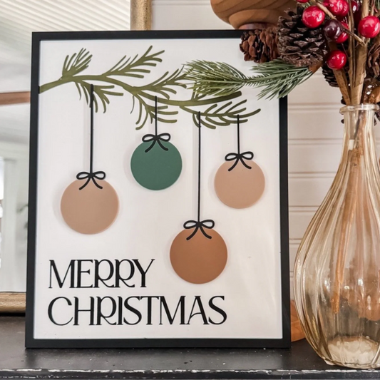 Christmas Balls Wooden Wall Art