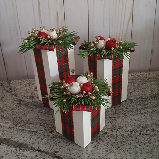 Christmas Gift Box Wooden Decor