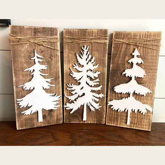 Christmas Tree Wooden Home Decor (Set of 3)