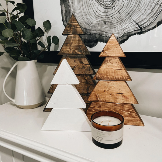 Christmas Tree Wood Shelf Decor