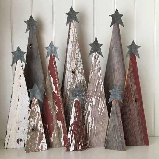 Christmas Tree and Star Wooden Decor (Set of 4)