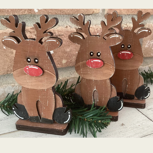 Cute Reindeer Wooden Decor