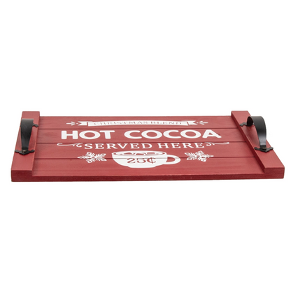 Hot Cocoa Served Here Wooden Tray