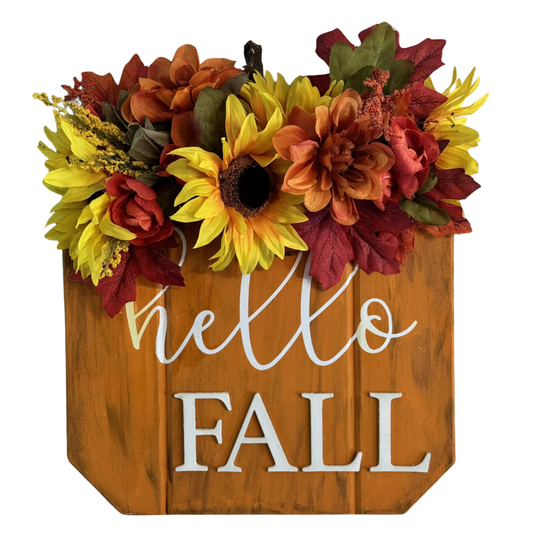 Hello Fall Wood Sign