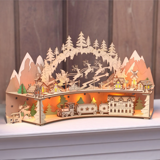 Wooden Christmas DIY Rail Station