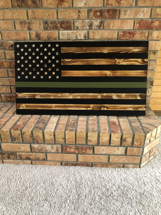 American Flag Wood Sign 12x20 with Customizable Options Workshop